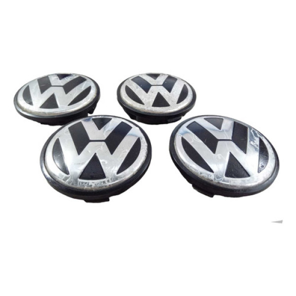 Jogo Calota Central Roda Golf Jetta Tiguan Touareg Amarok Prateado